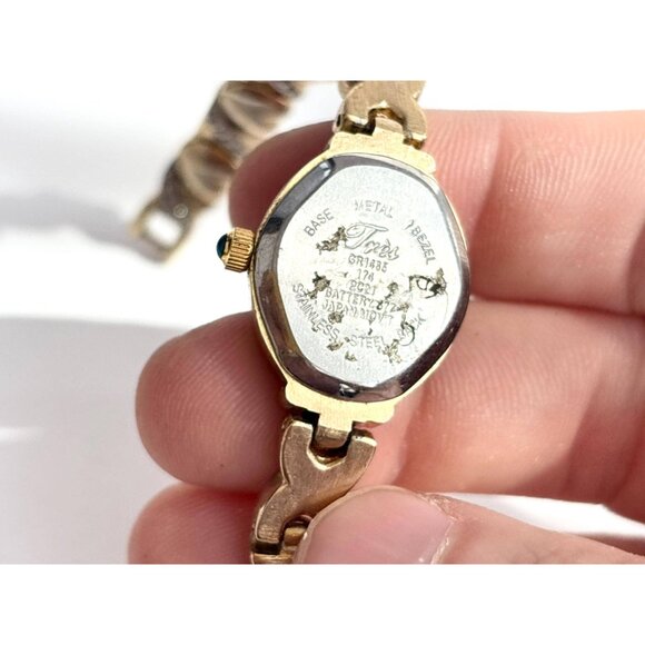 Tres XOXO Genuine Diamond Dual Toned Ladies Vintage Wristwatch - 18mm - WORKS! - Picture 8 of 14